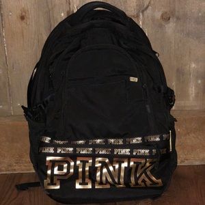 PINK  Black & Gold Collegiate Backpack